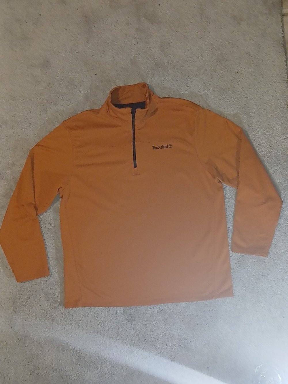 Timberland Men's Orange Quarter-Zip Pullover Jacket